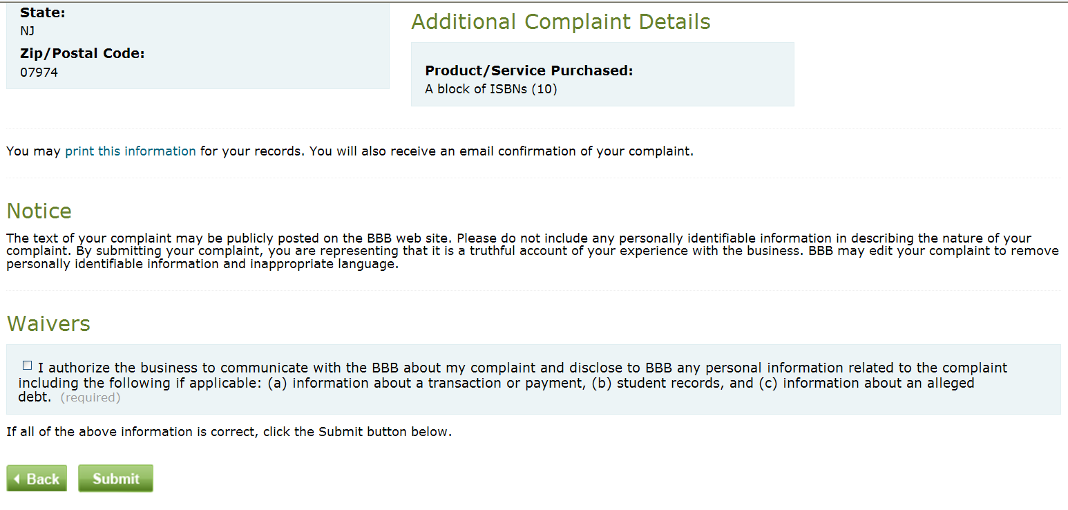 complaint to BBB