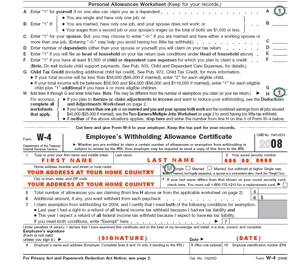 How to fill out W4 for a single person MKRD.info